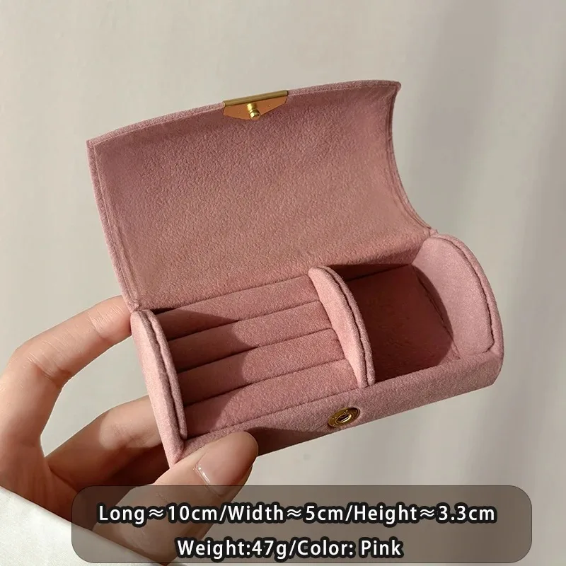 Compact Velvet Jewelry Case -Oxidation-Proof Travel Organizer with Adjustable Partitions,Luxury Portable Box for Business Trips