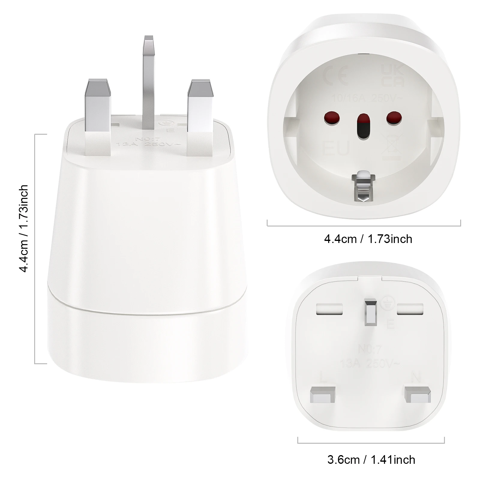 EU To UK Plug Adapter 2pcs England Travel Plug European to UK Power Converter Adapter Wall Socket for England Ireland