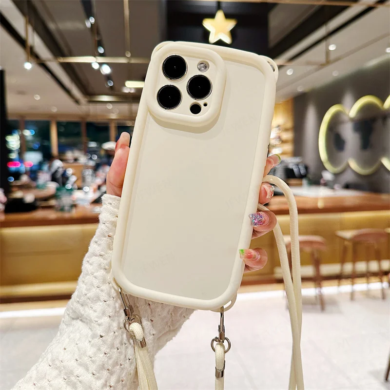 Phone Case With Crossbody Lanyard For Iphone Shockproof Silicone_voghion.com