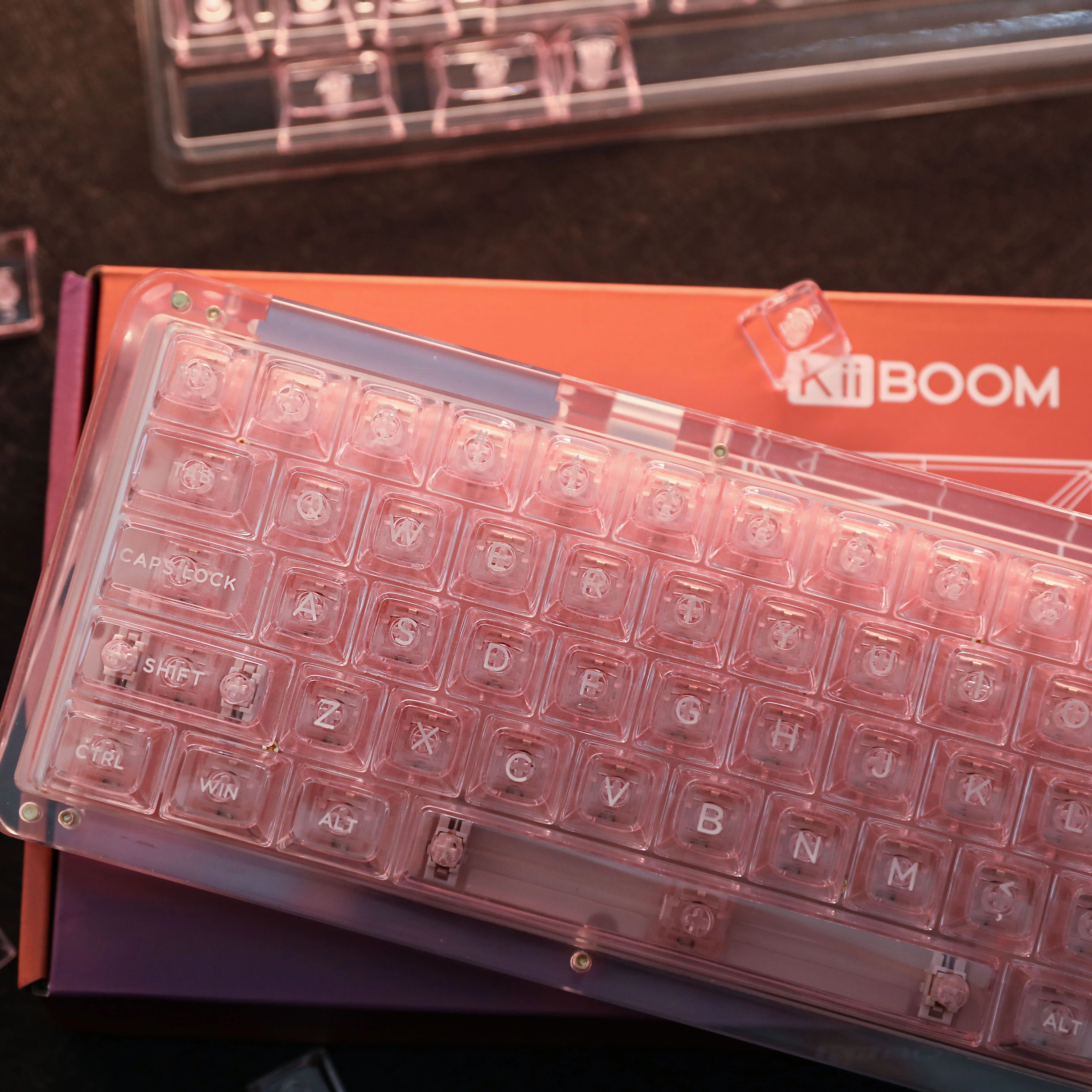 Teclado Mecânico Keycap Keycaps Transparentes Perfil Asa Gmk 75 98 104 Chaves Roxo Rosa Acessórios 146 Chaves - Imagem 2
