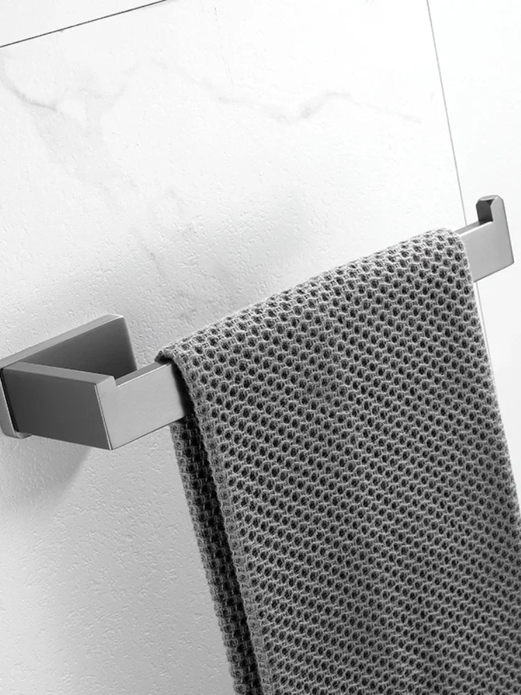 Towel Ring Bathroom Towel Stainless Steel Punch-Free Simple Hook Gun Gray Toilet Kitchen Hanging