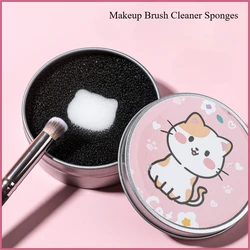 Portable Makeup Brush Cleaning Case with Sponge for Eyeshadow Color Removal (01)