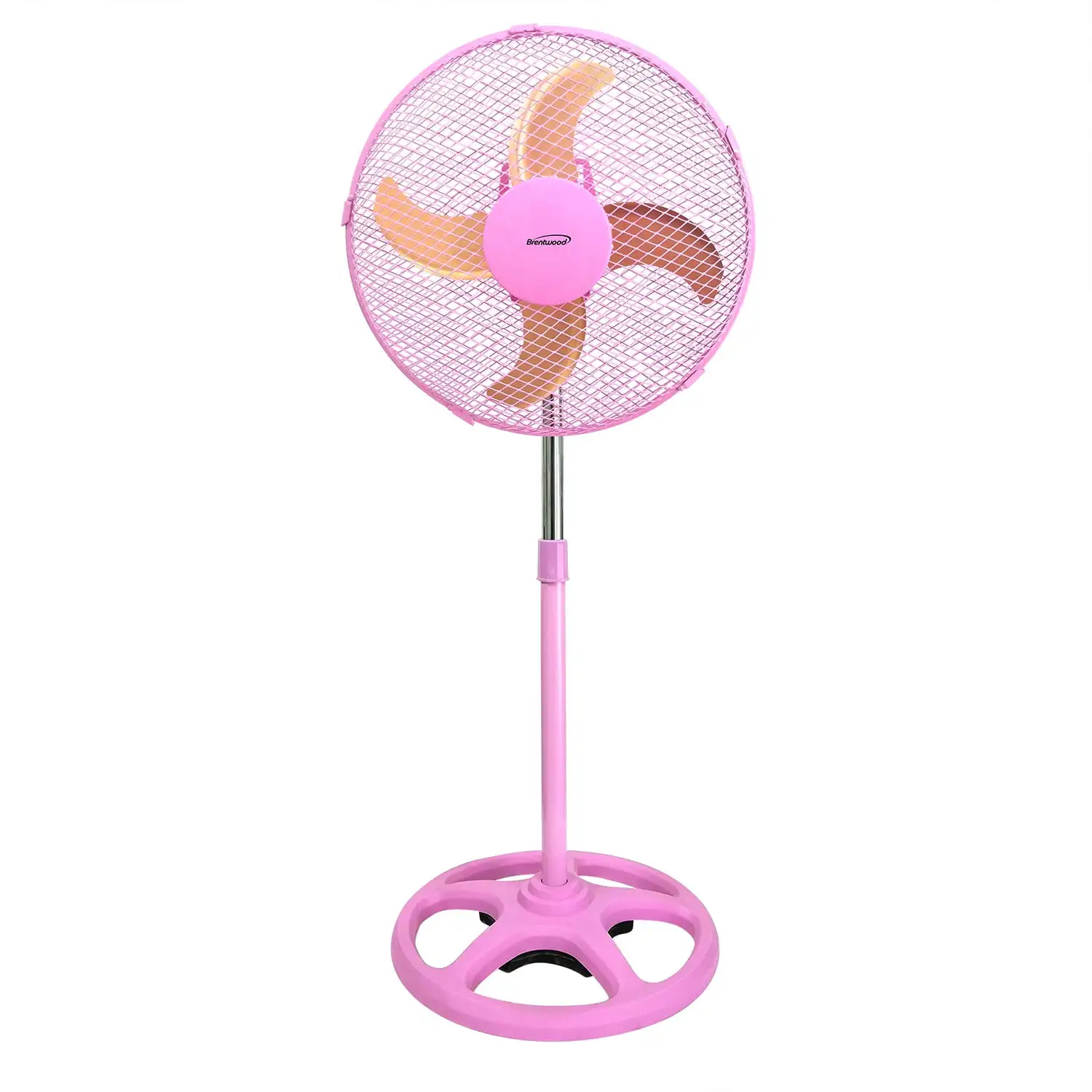 

3 Speed Whisper Quiet Oscillating 12 Inch Pedestal Fan, Pink