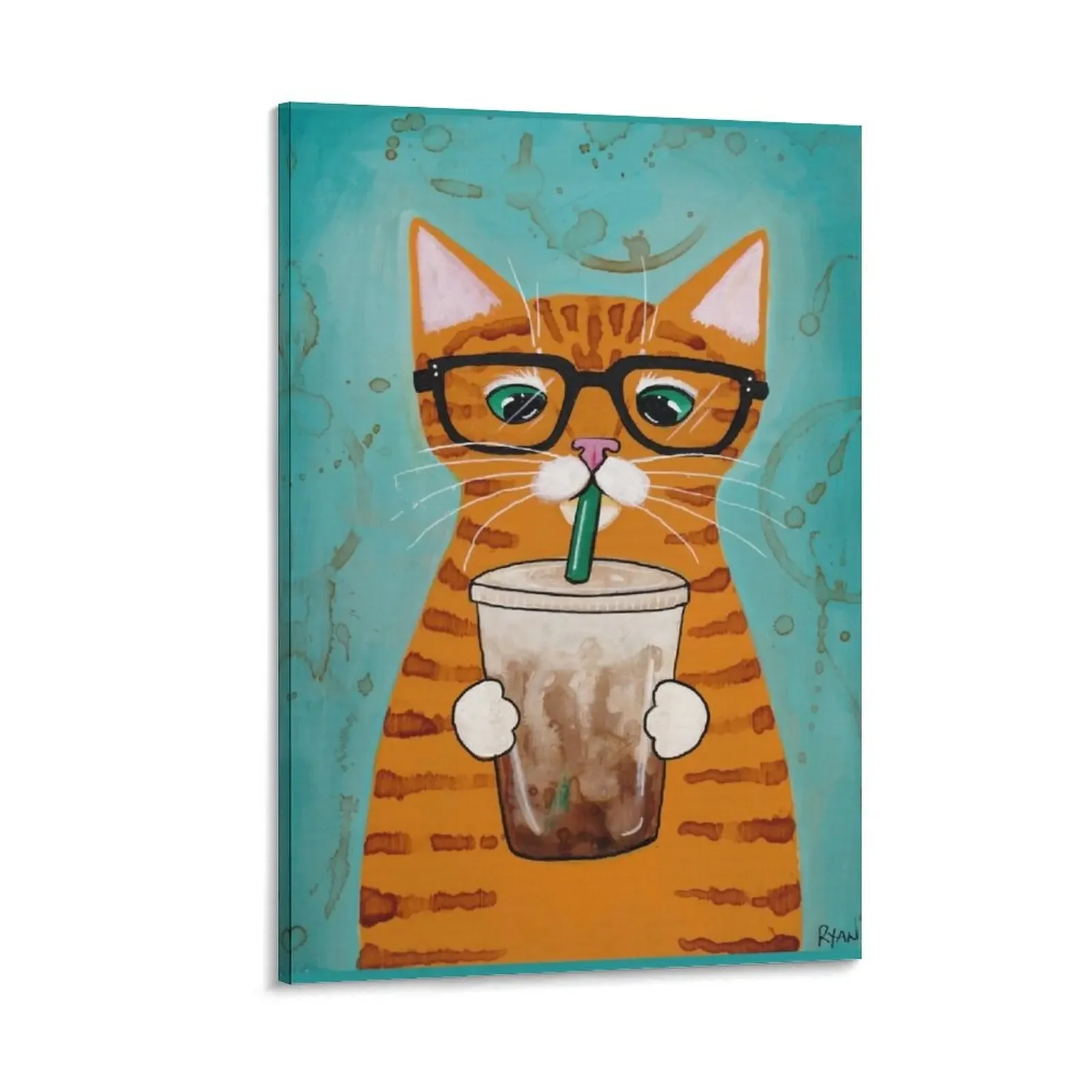 

Iced Coffee Cat Canvas Painting house decoration art wall decoration paintings