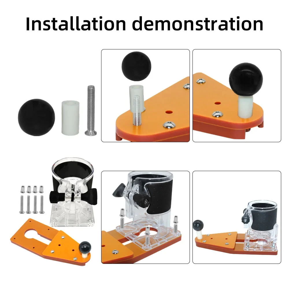 Wood Router Machine Trimming Machine Base Slotting Guide Base Circle Cutting Jig for Makita Electric Hand Trimmer