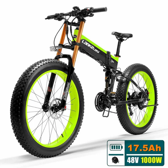 T750Plus Snow Bike 1000W bicicletta elettrica pieghevole per sabbia,  batteria agli ioni di litio ad alte prestazioni 48V, sensore di assistenza  al pedale a 5 livelli Fat Bike|Electric Bicycle| - AliExpress