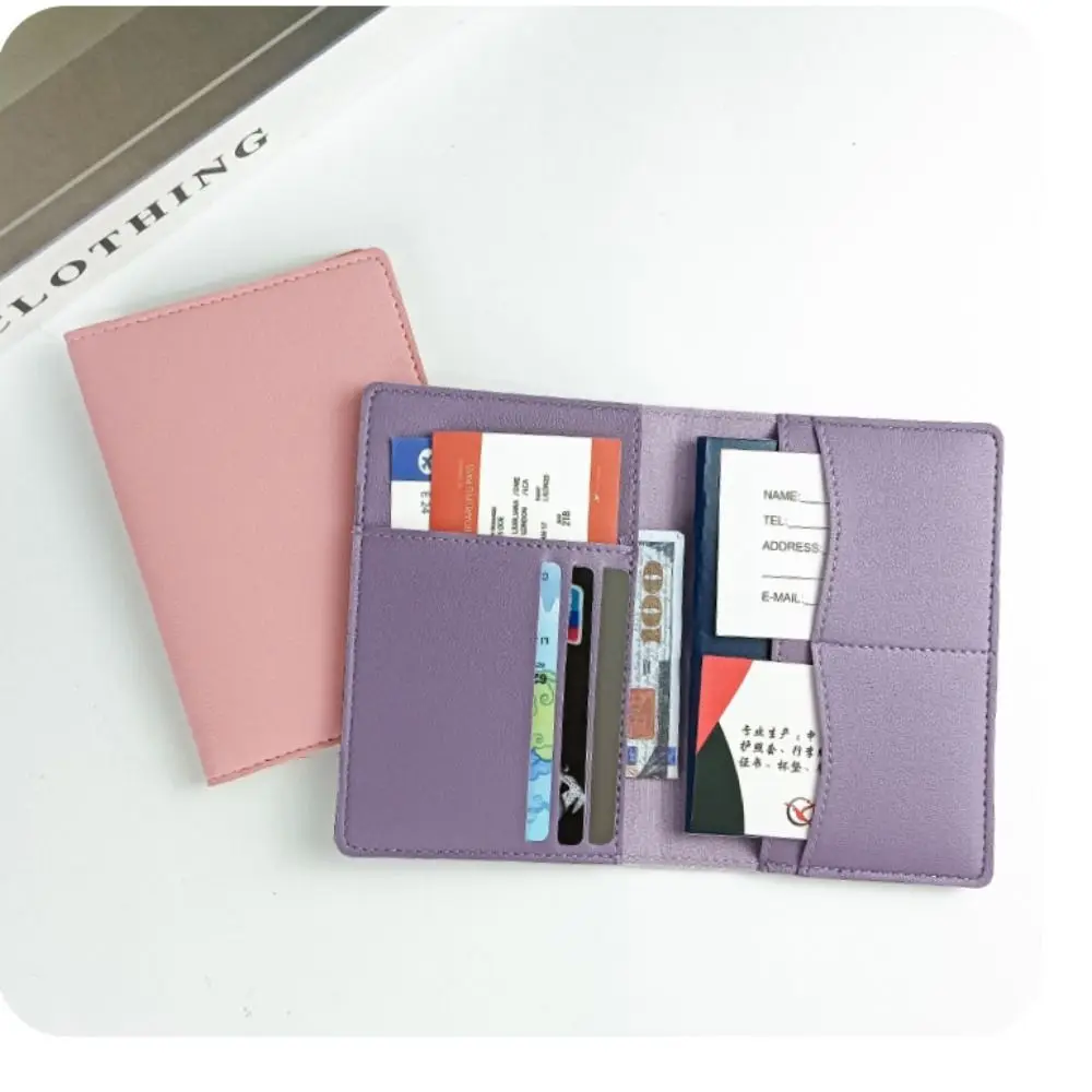 Travel PU Passport Cover Multi-function High-capacity Passport Bag Travel Accessories Ticket Holder Passport Protective Cover