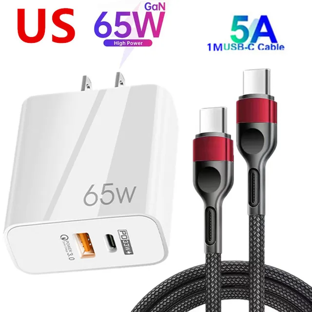 PD 65W GaN USB C Charger Type C 33W USB QC3.0 US EU Plug Quick Charger Adapter for Samsung S22 Ultra iPhone 13 12 11 honor 60 SE 65 watt fast charger Chargers