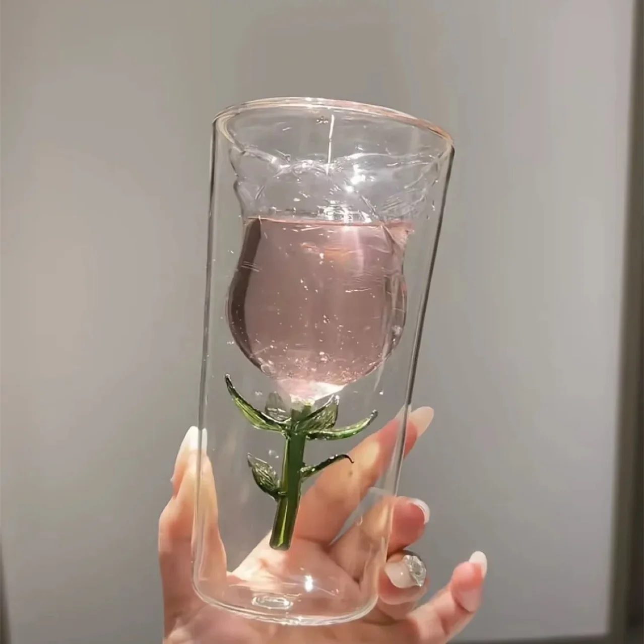 Ins Style High-Quality Glass Stemware with Creative Rose Design for Wine and Champagne-Home Use