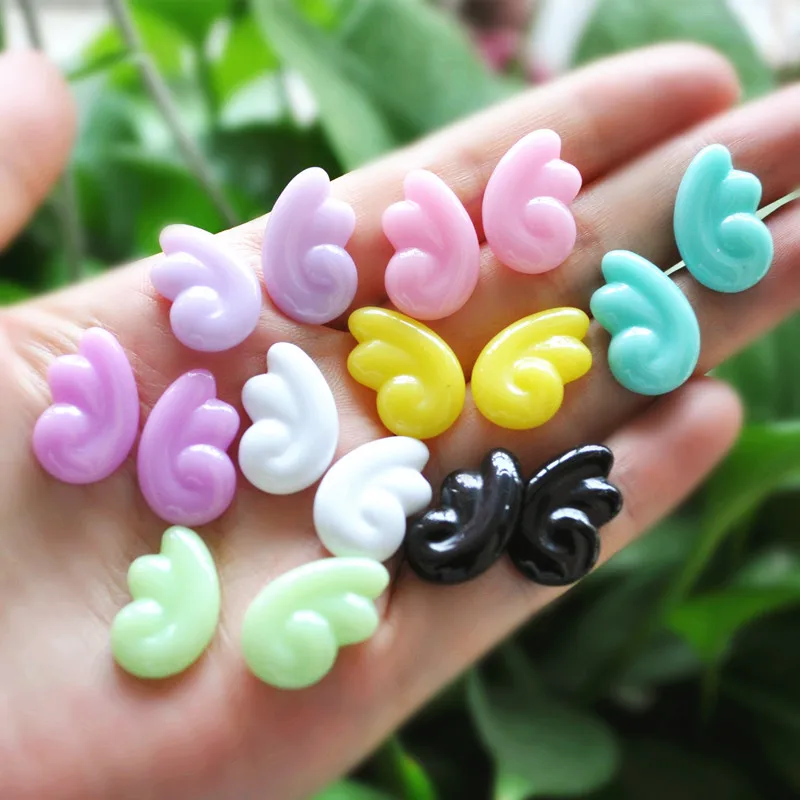 20 Stück Flatback Harz flügel Cabochons für DIY Herstellung von Schmuck zubehör – Detail 1