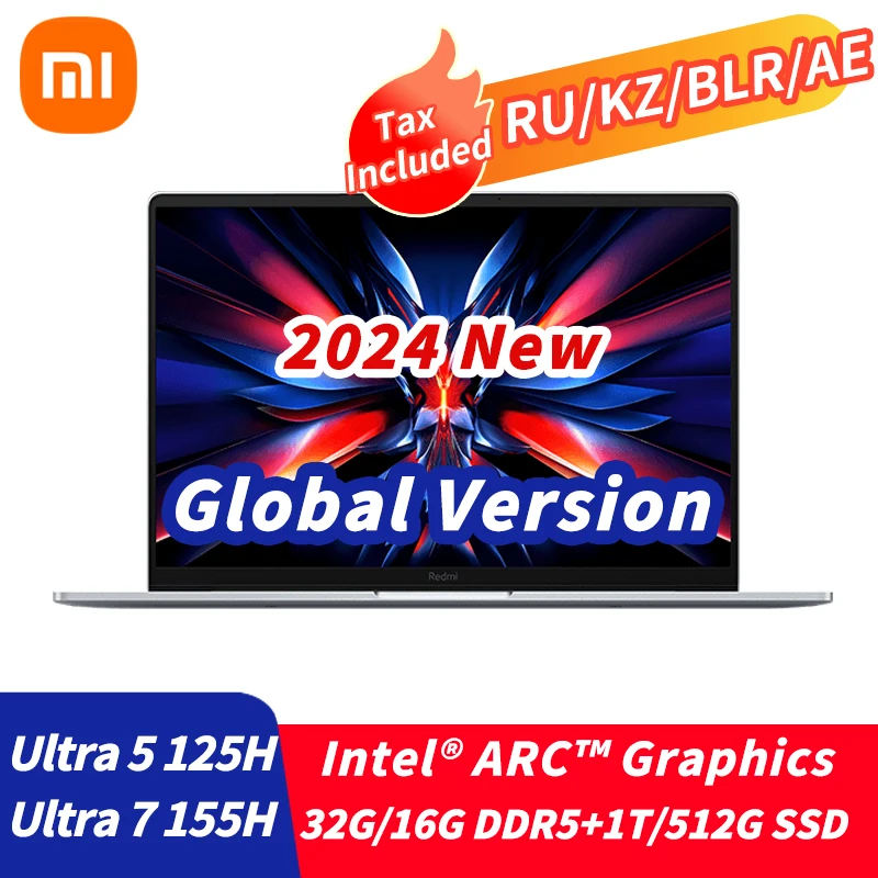 2024 Xiaomi Redmi Book Pro 14 Laptop Intel Core Ultra 5 125H/Ultra 7 155H Intel Arc Graphics 32G + 1T 2.8K 14 "120Hz Ai Notebook