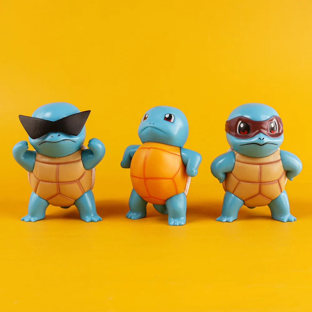 

Kawaii Anime Pokemon 9CM Squirtle Ninja PVC Action Figure Statue Collectible GK Model Ornament Kids Funny Toys Doll Charm Gifts