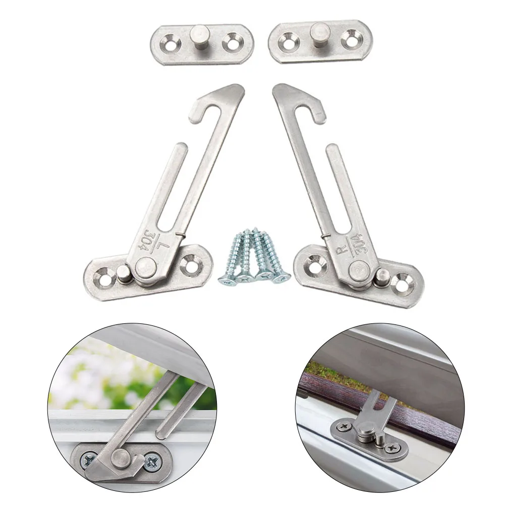 2pcs 65 Degrees Stainless Steel Window Limiter Automatic Limiter