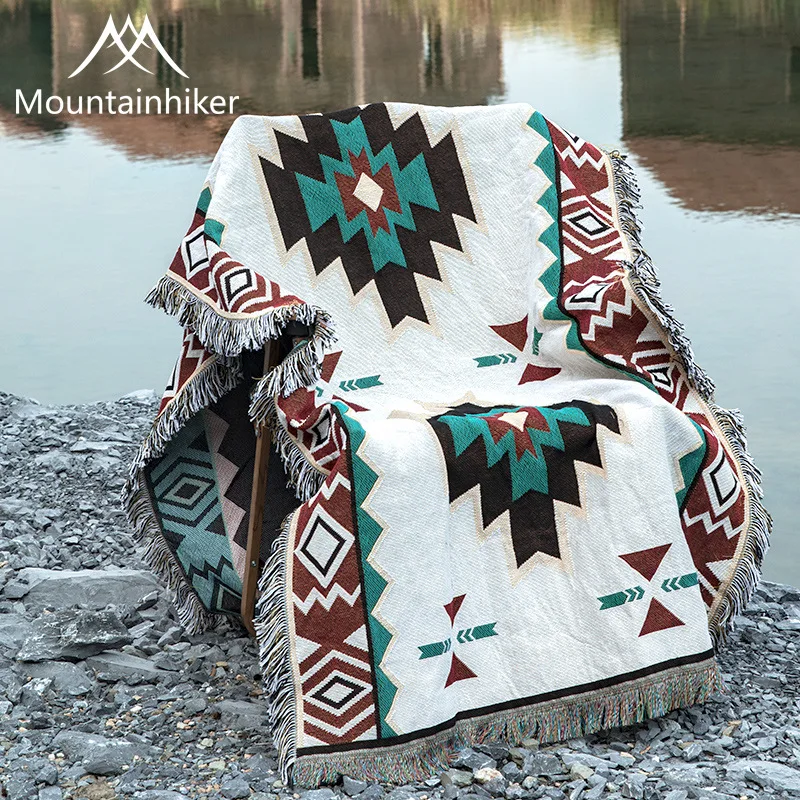 Outdoor Celebrity Style Blanket Picnic Blanket Camping Thickened Portable Cotton Skin-friendly Picnic Cloth Beach Tent Mat