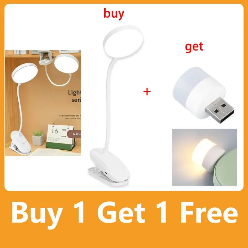 

Desk Lamp USB Rechargeable Table Lamp With Clip Bed Reading Book Night Light LED Desk Lamps 3 Modes Dimming Eye Protection DC5V