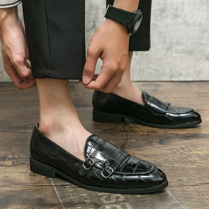 Men's casual shoes plus size leather social driving Party Shoes adult fashion dress moccasins loafers