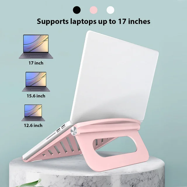 Soporte plegable ajustable para ordenador portátil, Base Compatible con Macbook Air Pro de 12,6 a 17 pulgadas