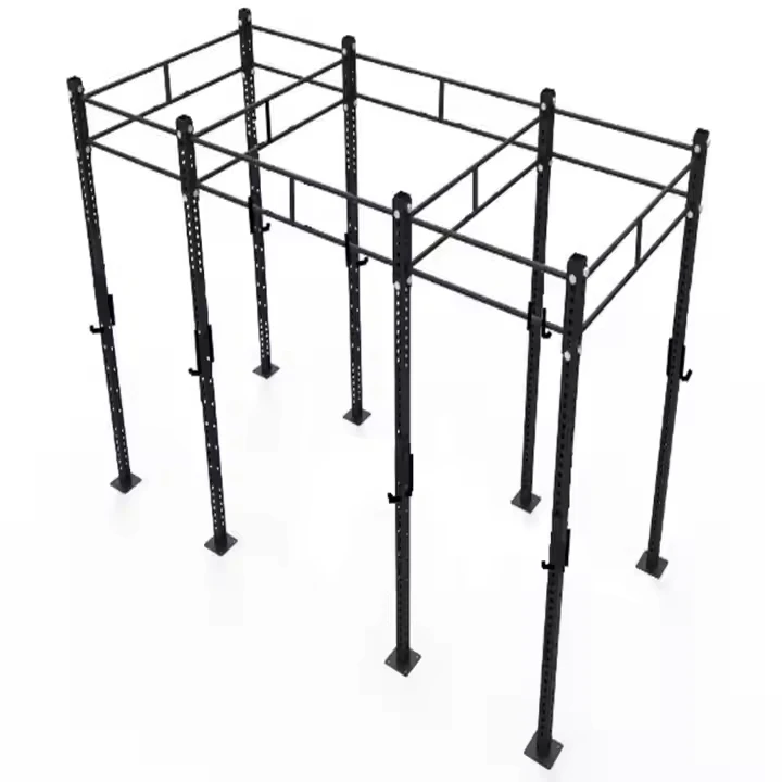 Unisex Multifunktionaler Stahl Home Gym Trainingsständer Squat Shoulder Workout Indoor Bodybuilding Cable Cross Trainer