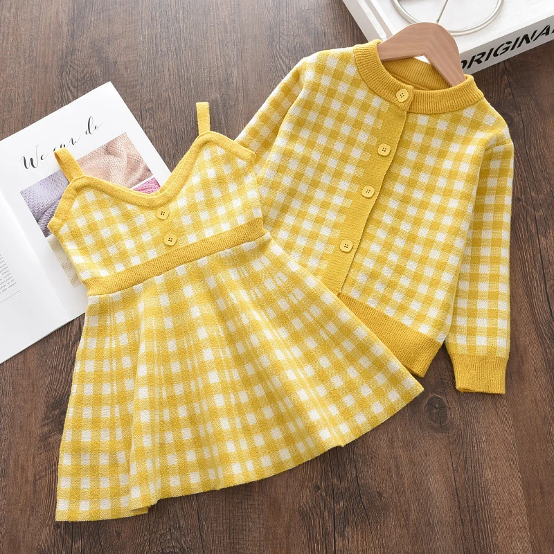 Melario Baby Girls Clothes Set Sweet Princess Outfits Autumn Winter Kids Girls Long Sleeve Knitted Printed Sweater Dress 2pcs kids clothing set,girls clothing set,kids sweatshirt set
