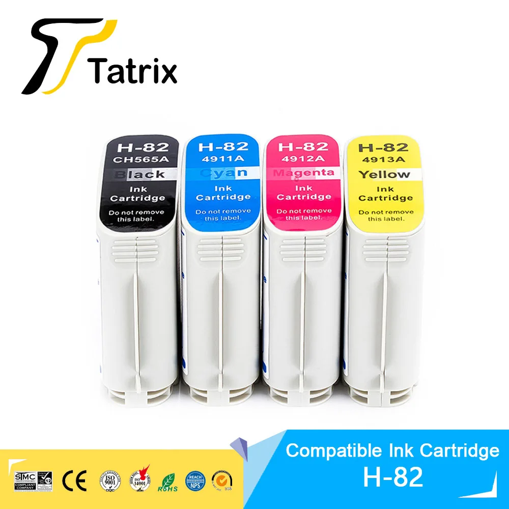 

Совместимый чернильный картридж Tatrix для HP 82, C4911A, C4914A для HP Designjet 10ps/120nr/20ps/111/500/500 Plus/500ps/50ps/510/800ps