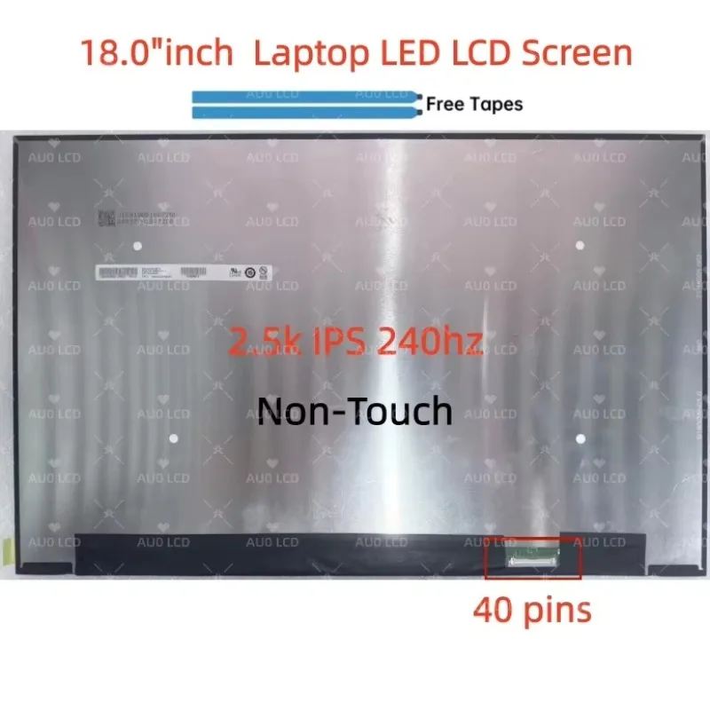 B180QAN01.0 fit NE180QDM-NZ2 18.0인치 2.5k IPS 240hz 디스플레이 패널 매트릭스 교체용 노트북 LED LCD 화면