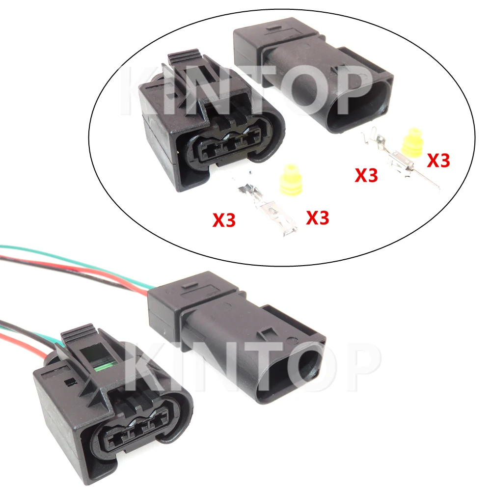 

1Set 3 Pins 1-968433-2 1-968408-2 Auto Starter Wire Harness Socket 22140492050 09441311 50290970Car ABS Sensor Plug For Benz BMW