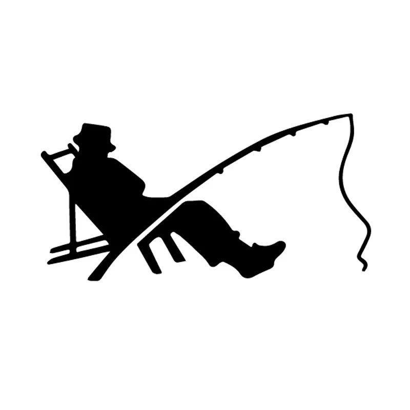 Fishing Car Sticker Fisherman Fish Fishing Worm Bite HookDecor Vinyl Decal Anti-UV Cover Scratch Black/Silver,16CM*8CM