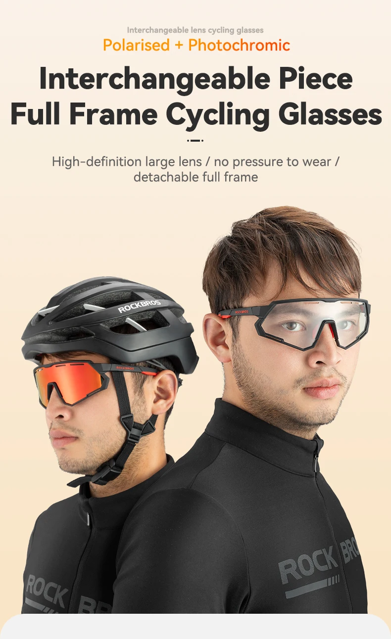 Rockbros 2 linse polarisierte photo chrome fahrrad brille uv400 fahrrads onnen brille sport brille mtb straßen brille fahrrad brille – Detail 1