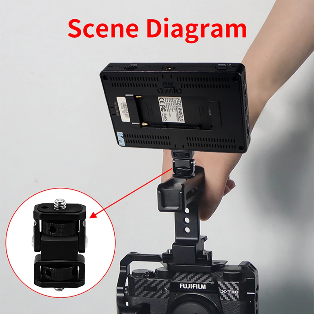 Monitor EVF Stand Holder Cold Shoe Mount for Camera Field Monitor Microphone Hot