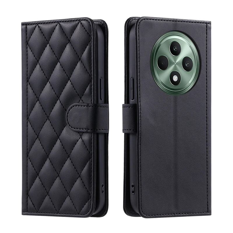 Rhombic Pattern Flip Fashion Wallet Case for Smartphone Protection
