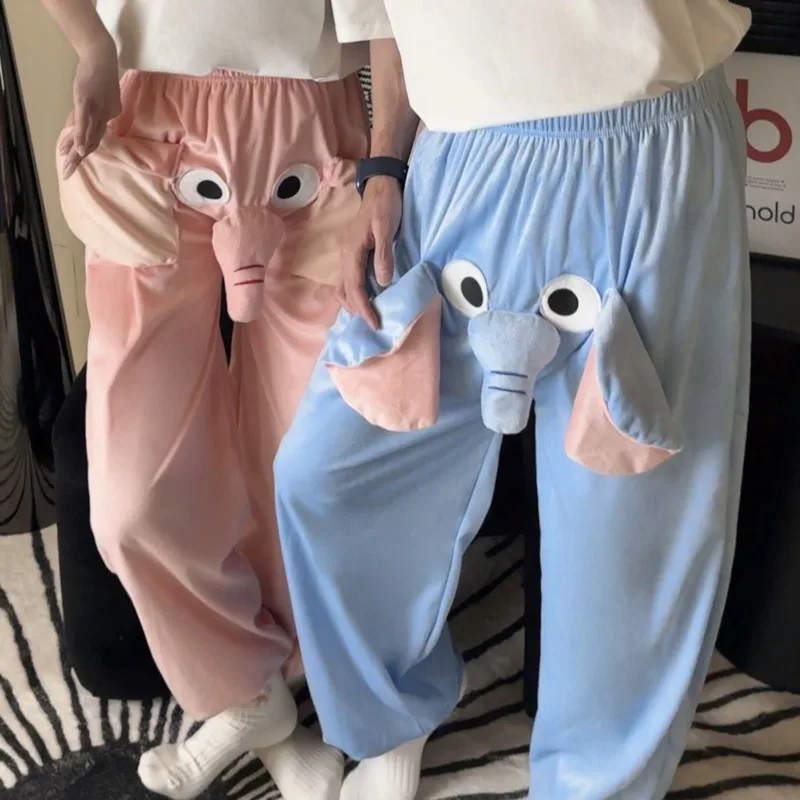 

NEW Elephant Nose Long Pants Autumn And Winter Keep Warm Pajama Pants Nose Call Long Pants Funny Couple Pants Gift For Couple