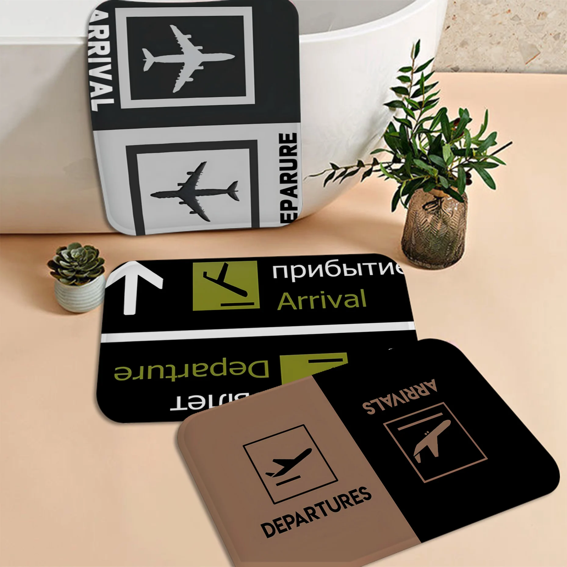 

Airport Runway Floor Mat Bath Mat Nordic Style Home Doormat Bathroom-Toilet Mats Bedroom Welcome Doormat