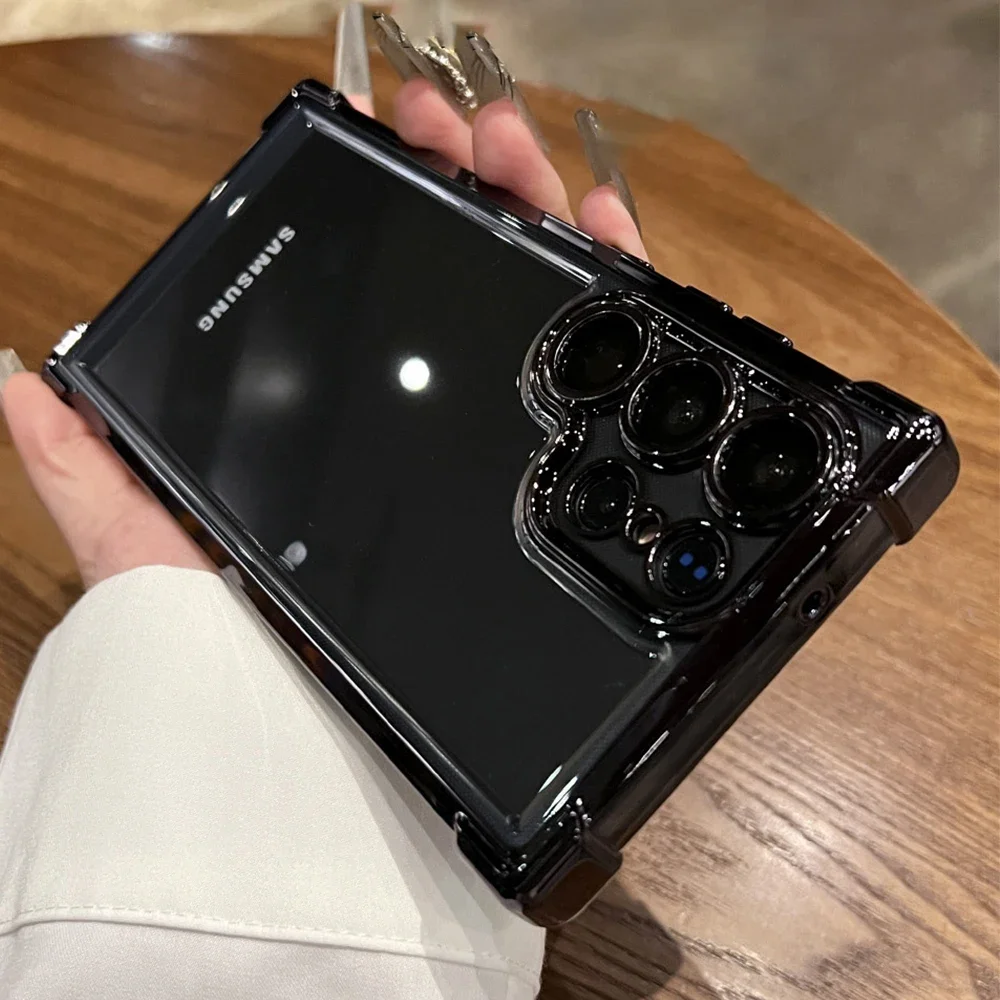 Plating Armor Transparent Shockproof Acrylic Phone Case