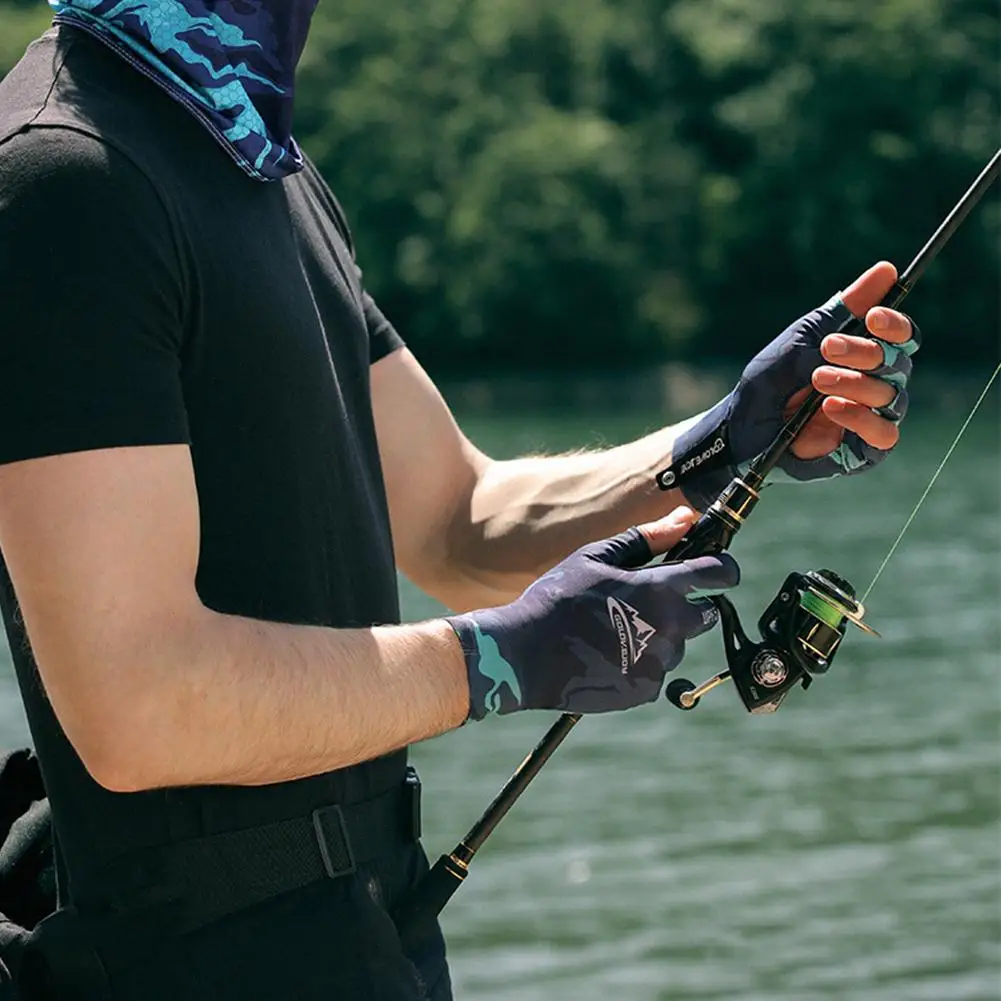 Outdoor Fishing Gloves Summer Sunshade Breathable Non-slip Wear-resistant Uv Protection Half Fingers Gloves