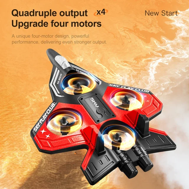 New YP3 Glider Flying Helicopter RC Hobby Jet Plane 2.4G Stunt Remote Control Foam Fighter Airplane Toy Drone With Light 2