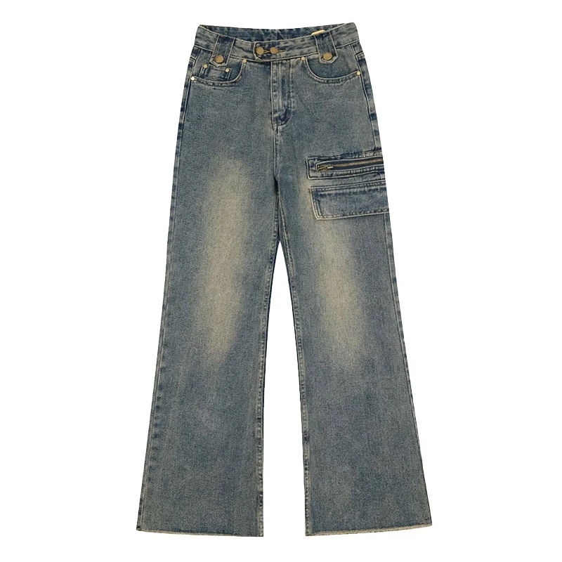パンツ 2000's flare denim pants fade y2k grunge Y2K Flare Pants For Women Low Rise Cargo Pants Retro