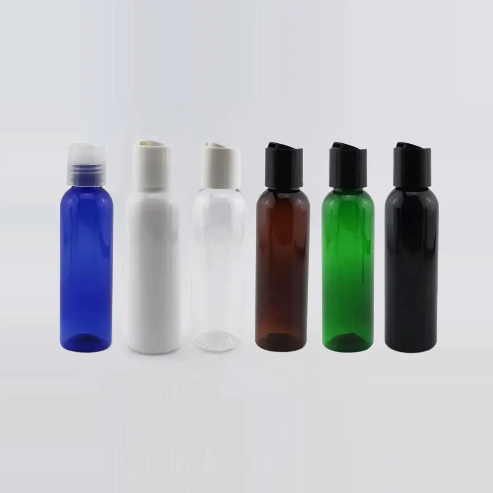 블랙 로션 크림 화장품 병, 디스크 탑 캡 포함, 4oz 플라스틱 병 용기, 샴푸 PET 병 바이알, 120cc, 120ml, 40 개