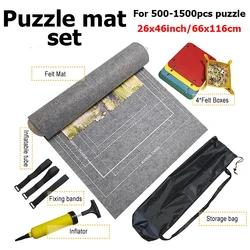 Children's Puzzle Storage Blanket with Portable Bag - Early Education and Playtime Essential (1500pcs set grey)