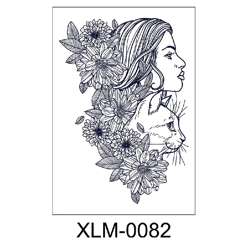 New Herbal Tattoo Waterproof Sweat Lasts 7-15 Days Simulated Dark Tattoo Plant Juice Temporary Tattoos Sticker Size:110 * 160mm