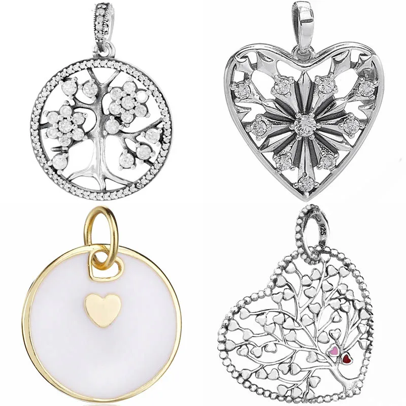 

Family Tree Love Heart of Winter Love You More Necklace Pendant Bead 925 Sterling Silver Charm Fit Fashion Bracelet DIY Jewelry