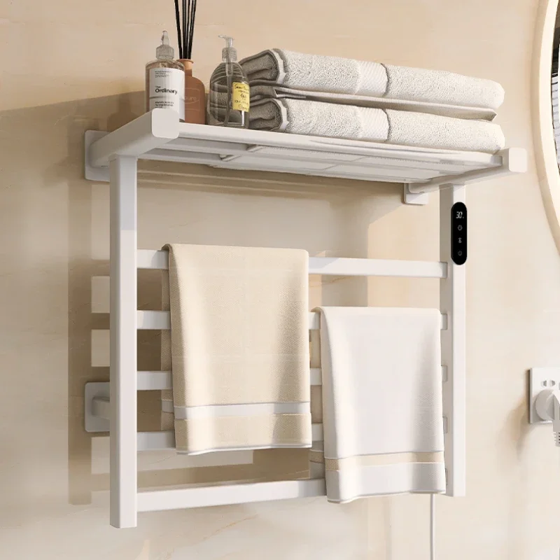 ราวแขวนผ้าไฟฟ้าอัจฉริยะสำหรับห้องน้ำในบ้าน ไม่ต้องเจาะผนัง พร้อมฟังก์ชั่นอบแห้งและฆ่าเชื้อ 1