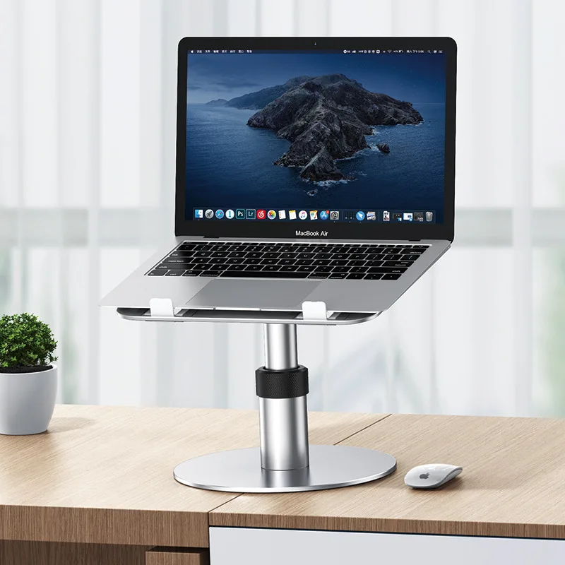 

High Angle Laptop Stand Aluminum 360 Rotating Dj Laptop Bracket Adjustable Height 15cm-23.5cm Universal Support for MacBook Air