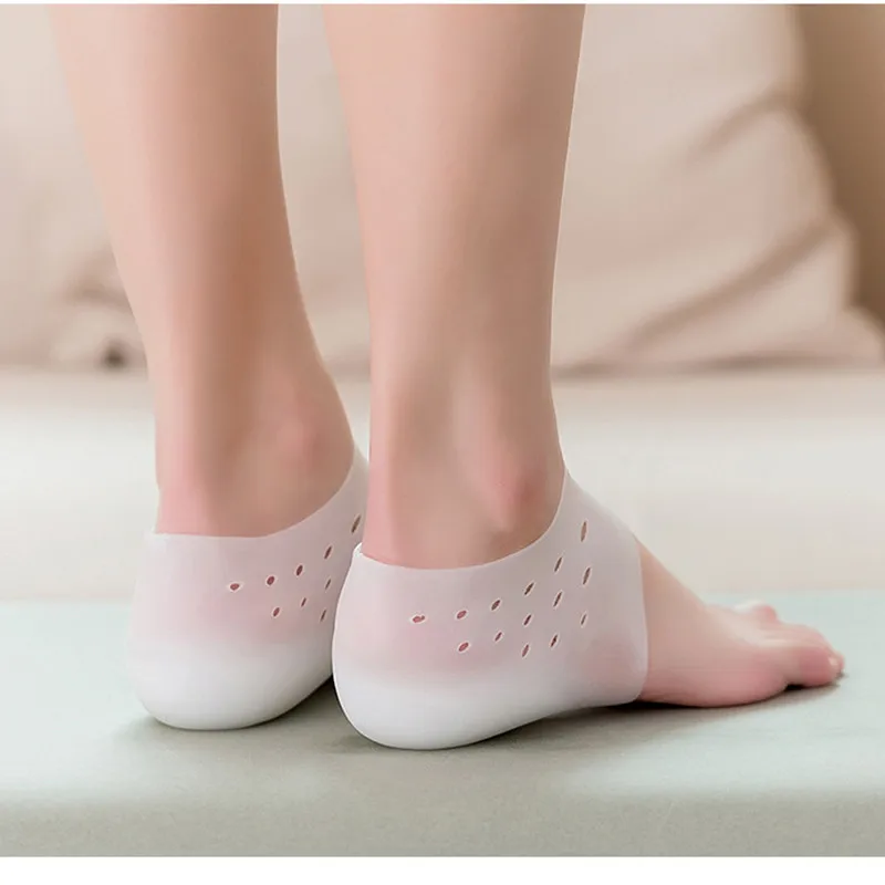 Invisible Heightening Increase Insole Super Elastic Height Insole Bottom Breathable Silicone Unisex Bionic Heel Cover Half Pad