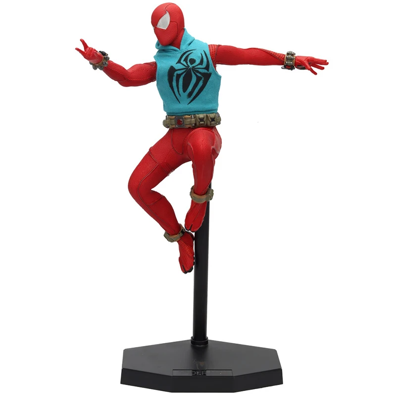 

Hottoys Marvel Avengers Movie Anime Universe Scarlet Spider-man Character Mannequin Pvc Sculpture Series 30cm Model Toy Gift