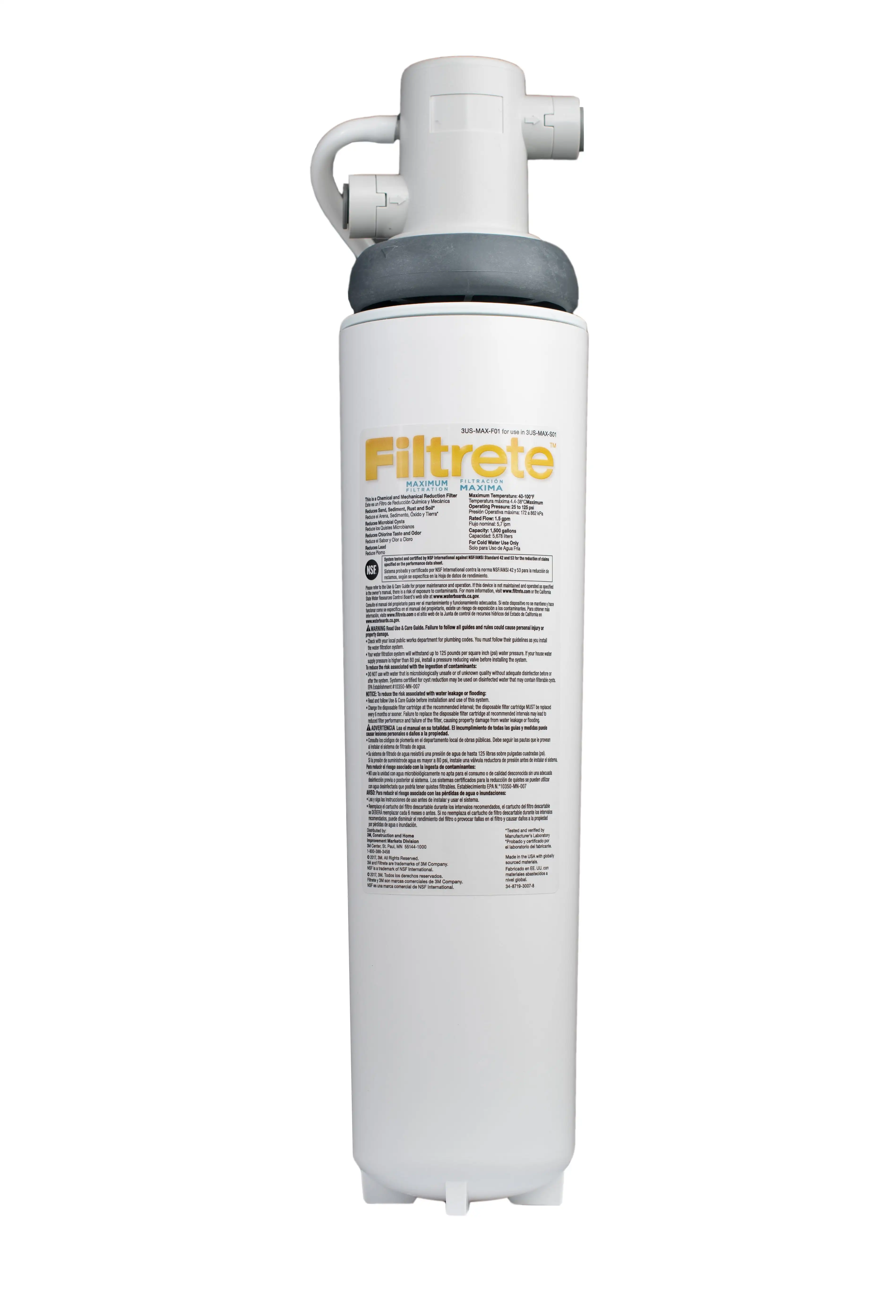 Filtrete 3US-MAX-F01 Maximum Under Sink Quick Change Water Filtration Replacement Filter for 3US-MAX-S01 Systems