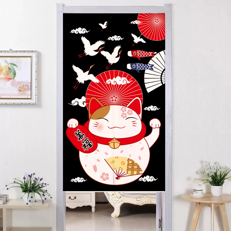 

Japanese Lucky Cat Door Curtain Partition Curtain Bedroom Kitchen Curtain Bathroom Household Feng Shui Curtain Noren