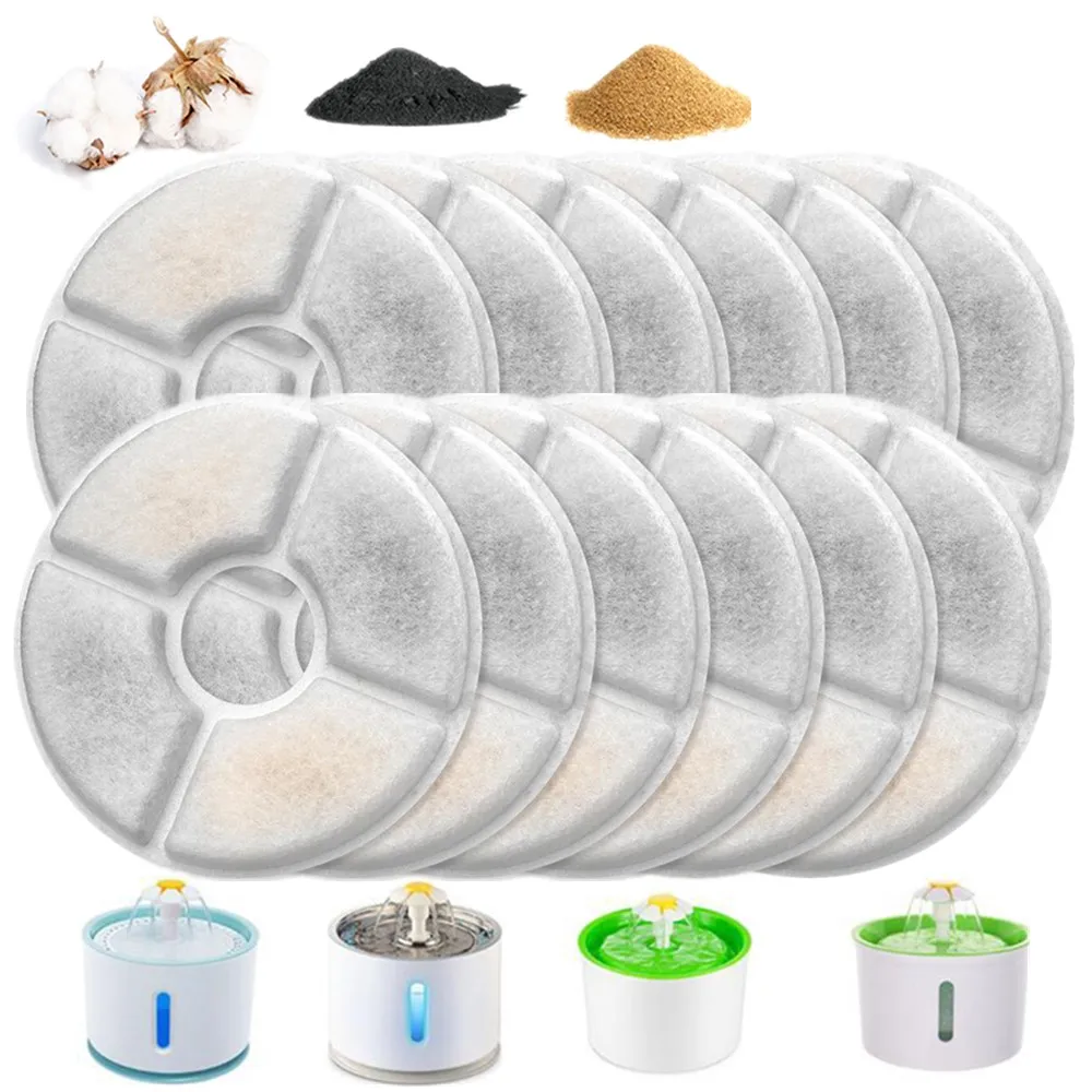 Pet Fountain Replacement Filters & Pre-Filter Sponges - 4/8/12-Pack