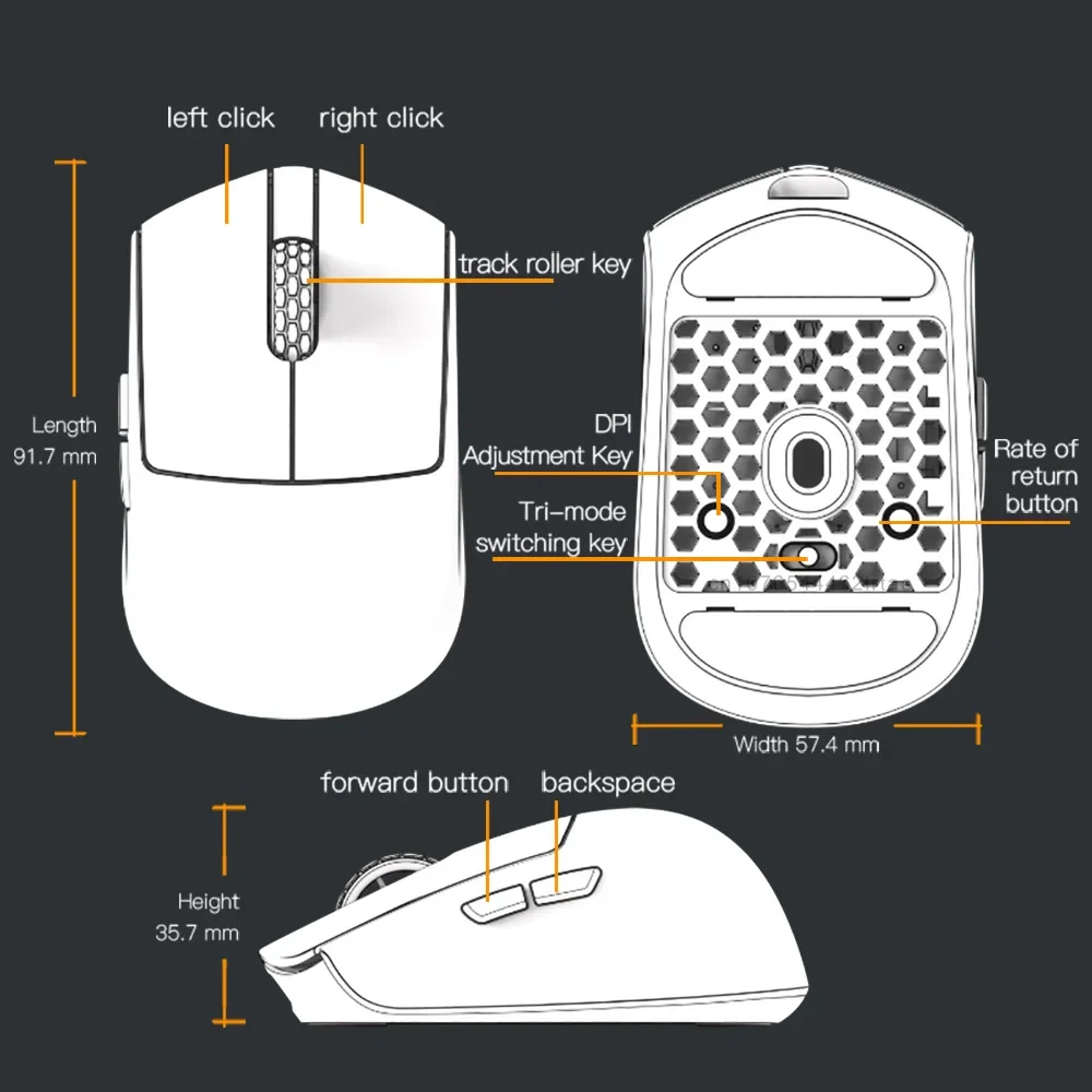 マウス・トラックボール Darmoshark M5 Darmoshark M5 Wireless Gaming Mouse,Tri-Mode 8K/USB-C
