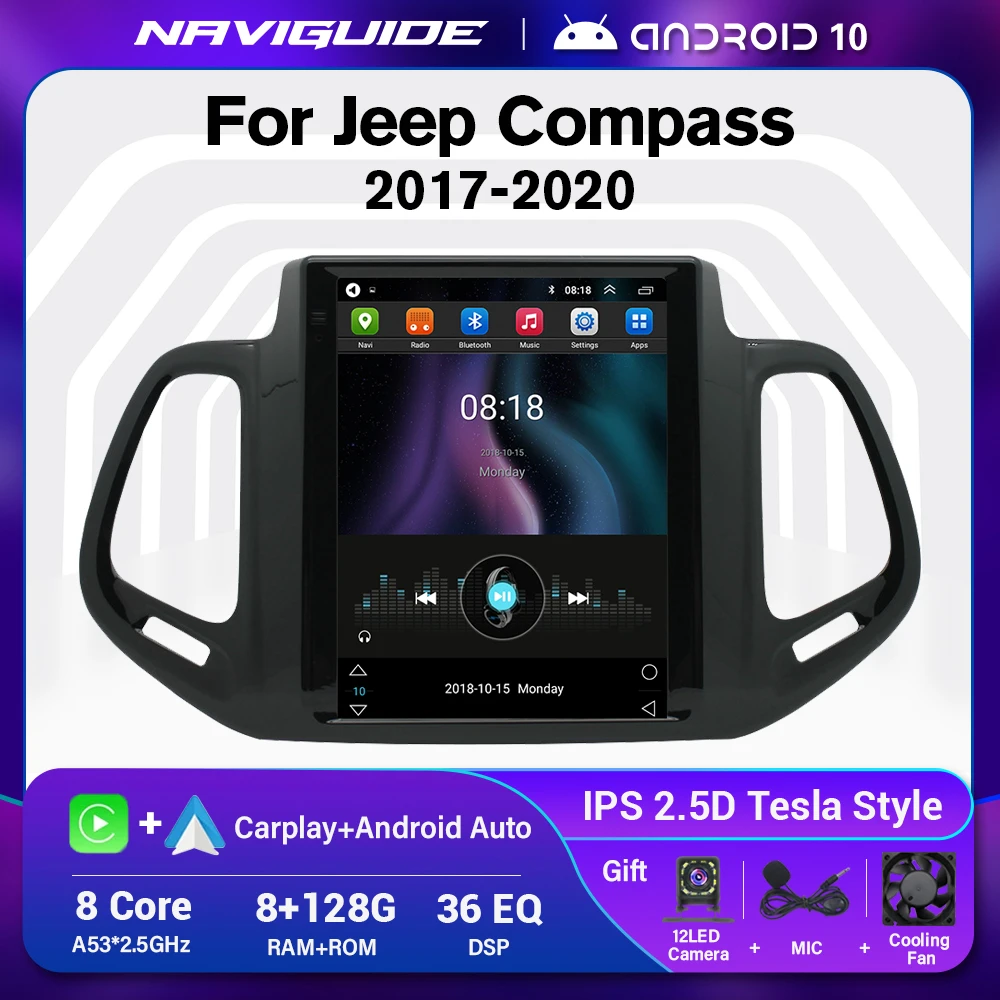 cortar sangre infraestructura NAVIGUIDE Radio de coche para Jeep Compass 2017 2020, pantalla Tesla,  reproductor Multimedia estéreo Android, navegación GPS, unidad principal de  Carplay| | - AliExpress