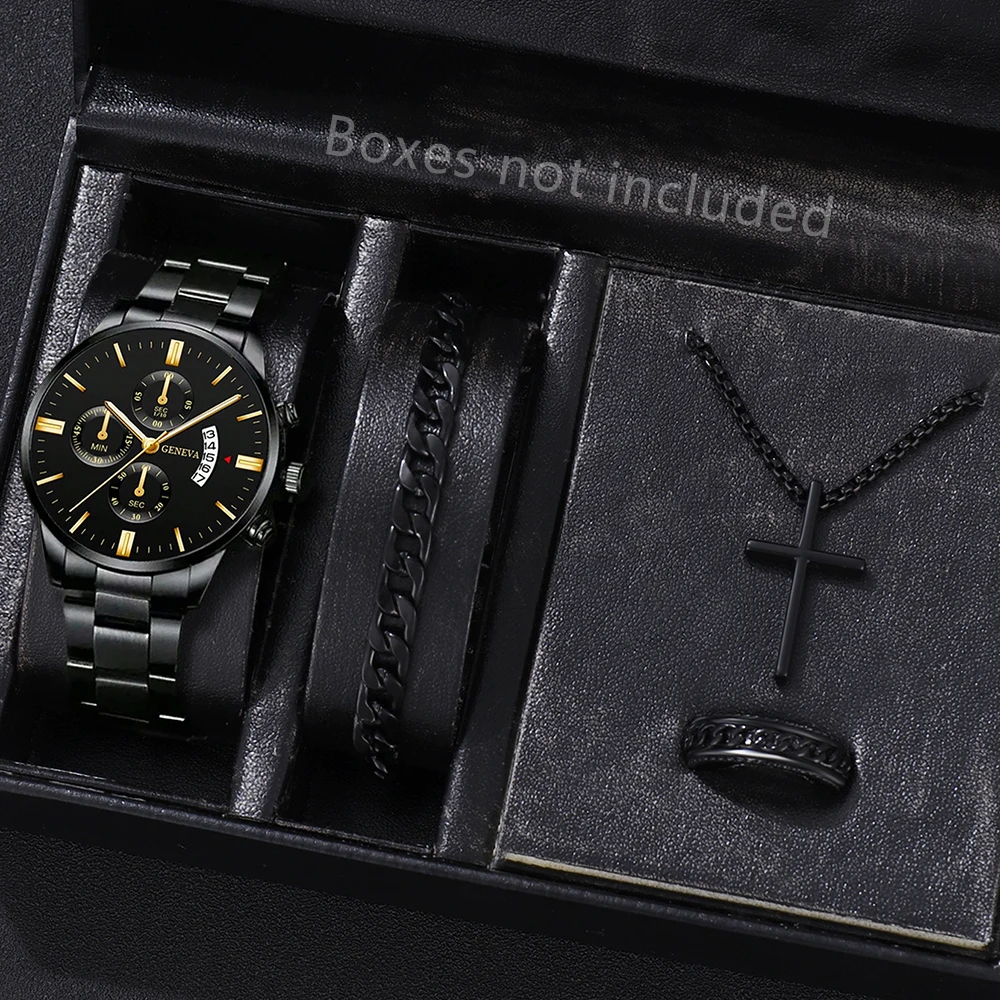 Fashion Men Stainless Steel Watch Luxury Calendar Quartz Wrist Watch Mens Business Watches for Man Clock Montre Homme